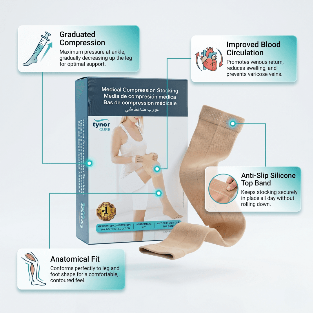 Medical Compression Stockings Class-2 Tynor (I70) thumbnail 2