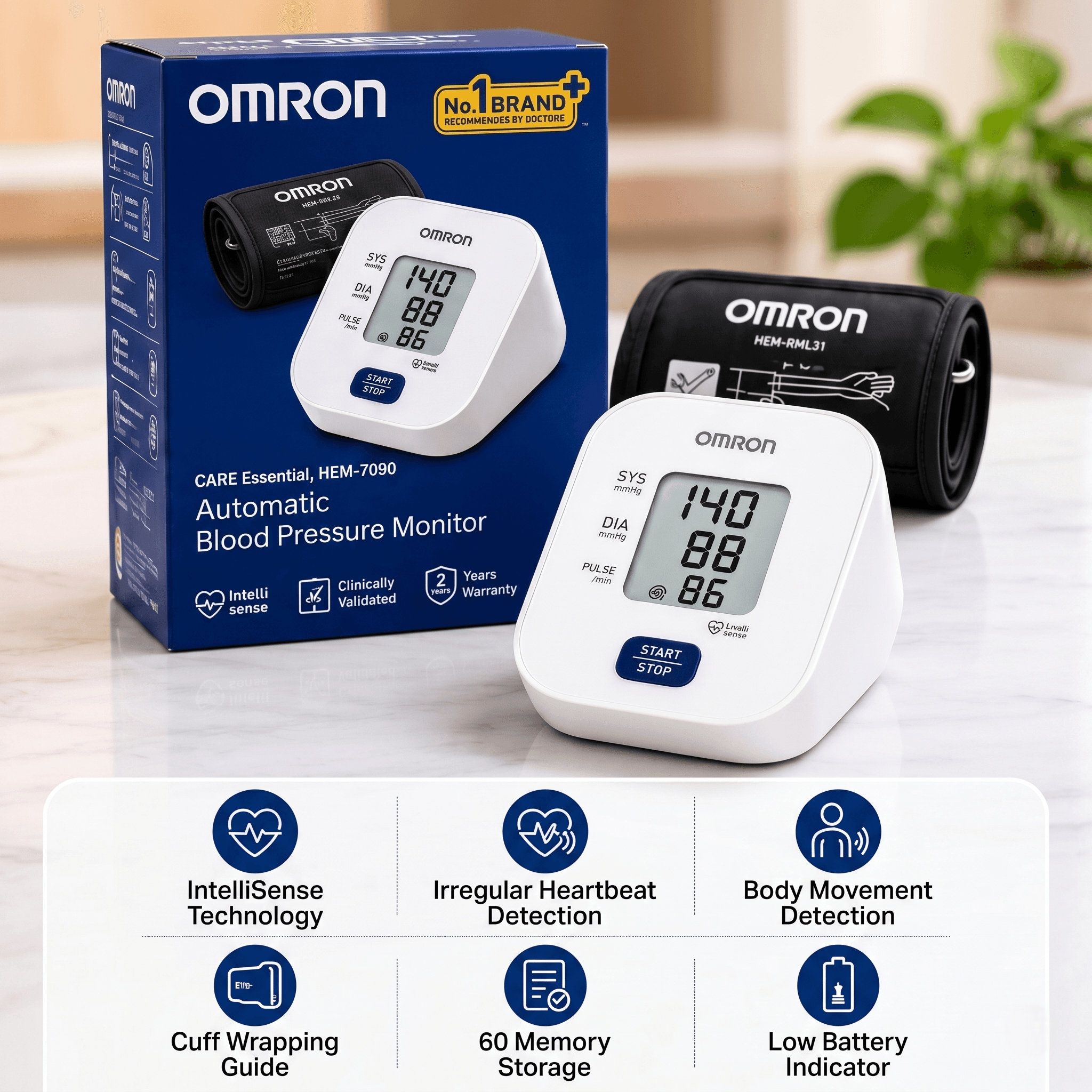 Omron HEM-7090 Automatic Blood Pressure Monitor