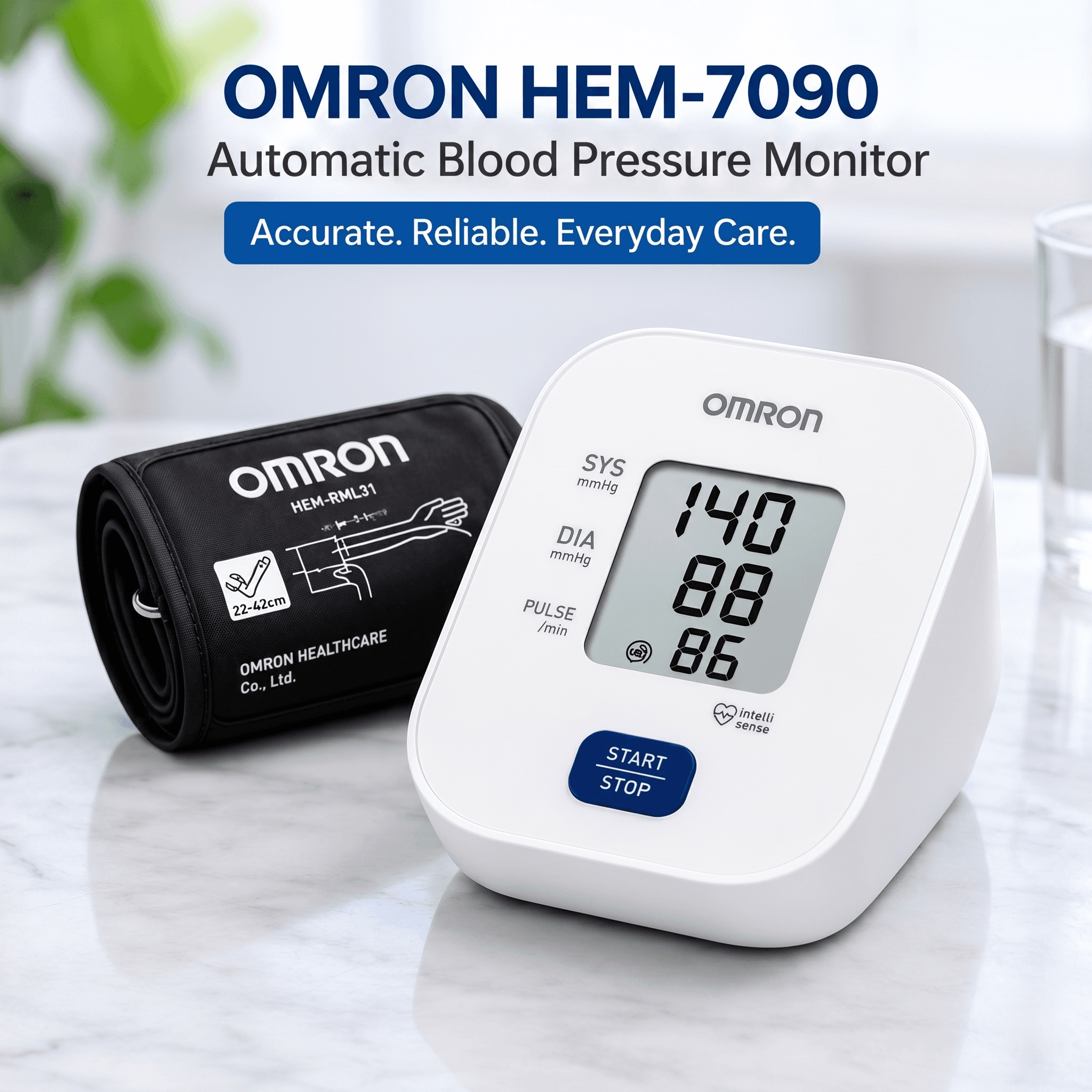 Omron HEM-7090 Automatic Blood Pressure Monitor thumbnail 2